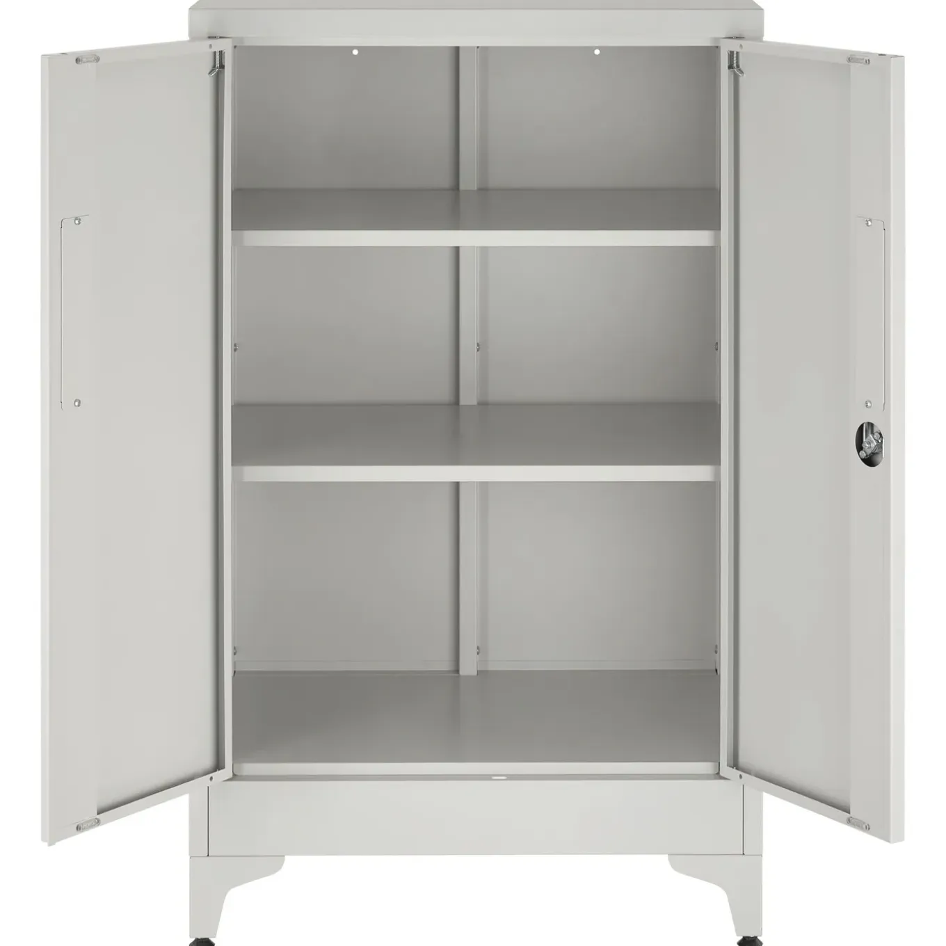 Tectake - Archiefkast - Staal - Grijs - 3 Verstelbare Vakken - Met Slot - 60x40x100cm