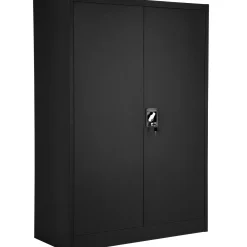Tectake Archiefkast - Zwart - Metalen - Met Slot - 4 Vakken - Verstelbare Planken