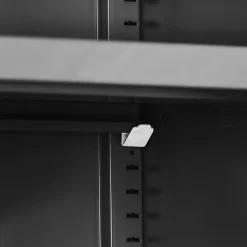 Tectake Archiefkast - Zwart - Metalen - Met Slot - 4 Vakken - Verstelbare Planken