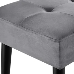 Tectake Bankje Fluweellook Met Stalen Poten Grijs 95x38x45 Cm - Gepolsterd Zitbank Hocker