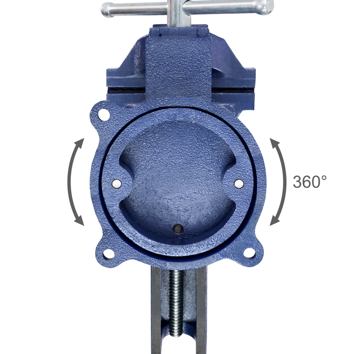 Tectake Bankschroef 360° Draaibaar Met Aambeeld - Blauw