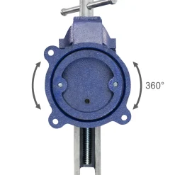 Tectake Bankschroef 360° Draaibaar Met Aambeeld - Blauw