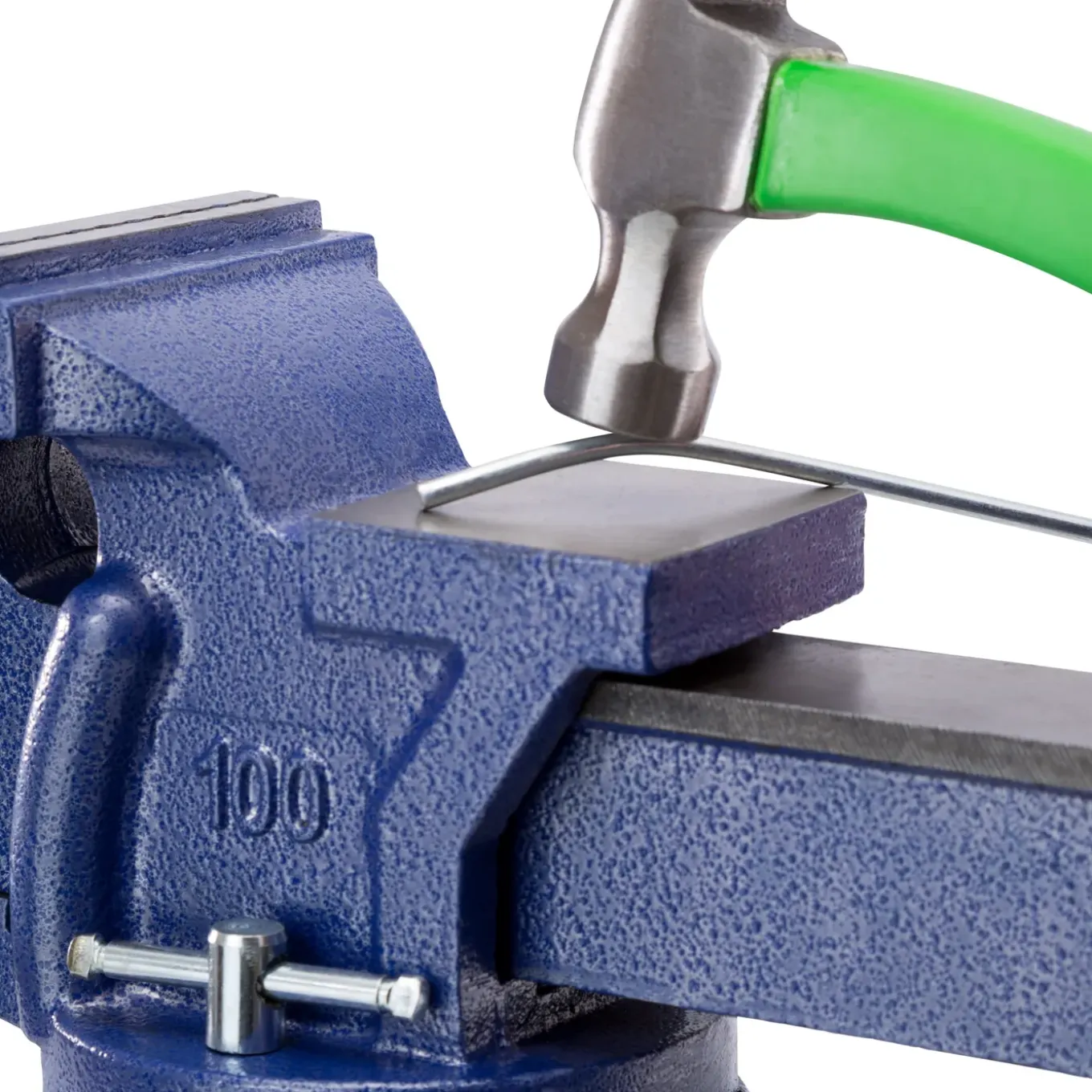 Tectake Bankschroef 360° Draaibaar Met Aambeeld - Blauw
