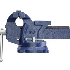 Tectake Bankschroef 360° Draaibaar Met Aambeeld - Blauw