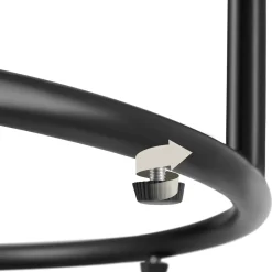 Tectake Bijzettafel Ellsa - Marmerlook - Stalen Frame - Zwart/zwart
