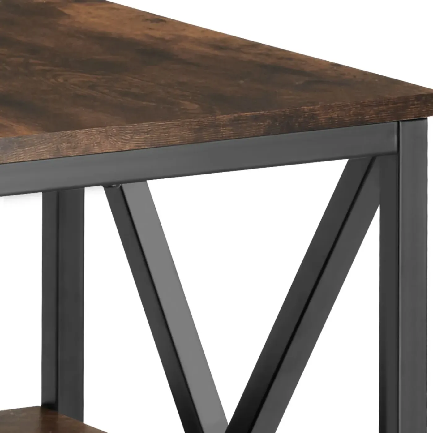 Tectake Bijzettafel Nottingham 40,5x40,5x60,5cm - Industrieel Hout Donker - Rustiek