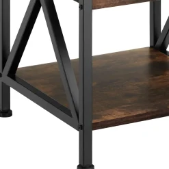 Tectake Bijzettafel Nottingham 40,5x40,5x60,5cm - Industrieel Hout Donker - Rustiek