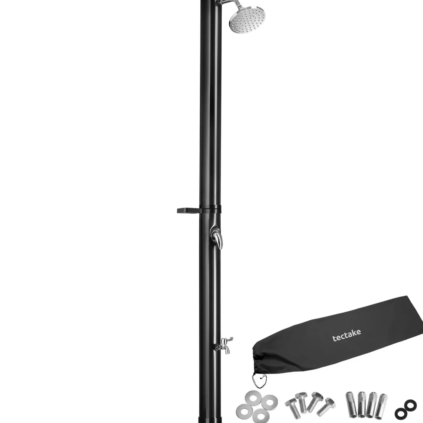 Tectake Buitendouche - 20L - Water tot 60°C - Met Beschermhoes en Zeepbakje - Tuinslangaansluiting