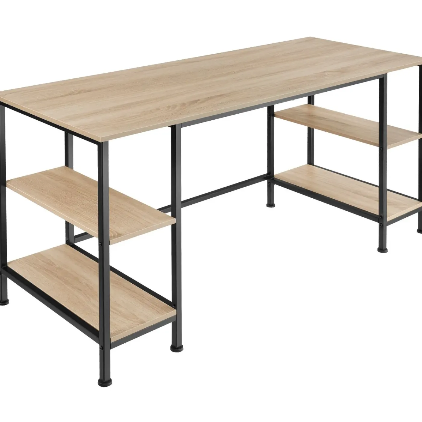 Tectake Bureau Stoke 137x55x75cm - Industrieel Licht Hout - Eiken Sonoma