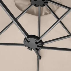Tectake Dubbele Parasol Silia 460x270 Cm Met 3 Windvakken - Beige