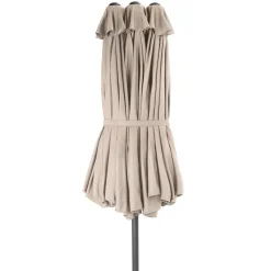 Tectake Dubbele Parasol Silia 460x270 Cm Met 3 Windvakken - Beige