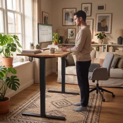 Tectake Elektrisch Bureau Onderstel - 71-116 Cm Hoogteverstelbaar - Zwart - Met Geheugenfunctie