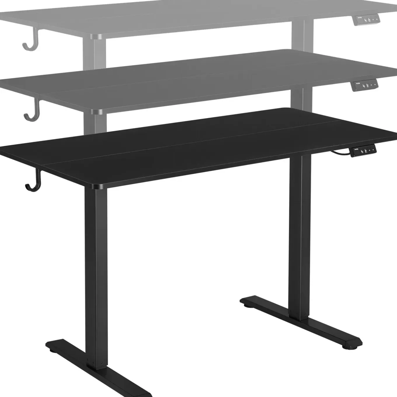 Tectake Elektrisch In Hoogte Verstelbaar Bureau - 2 Niveaus - 120 X 60 Cm - Geheugenfunctie