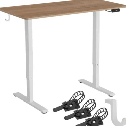 Tectake Elektrisch In Hoogte Verstelbaar Bureau - Hout Onderstel - Eiken - 120x60 Cm