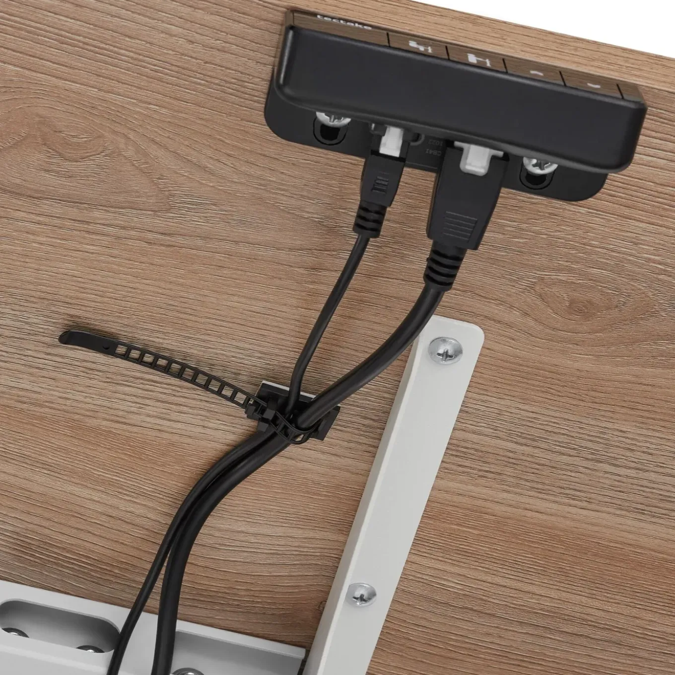 Tectake Elektrisch In Hoogte Verstelbaar Bureau - Hout Onderstel - Eiken - 120x60 Cm