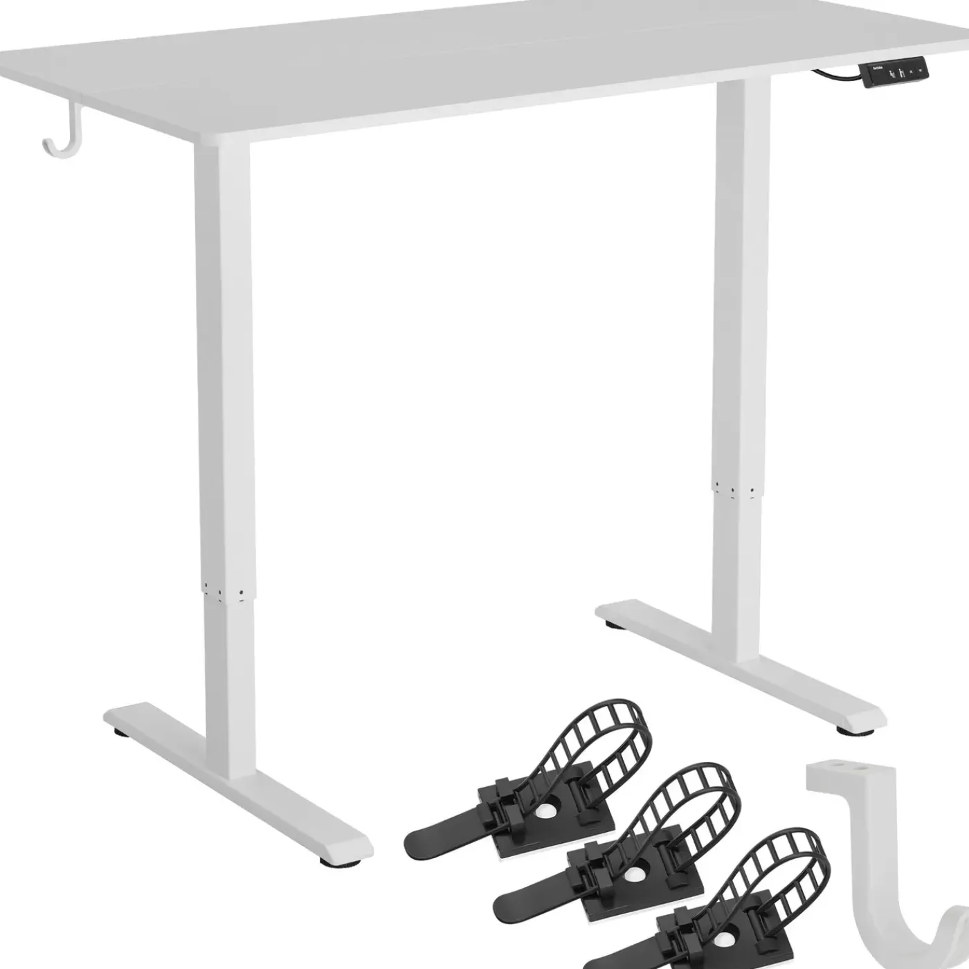 Tectake Elektrisch Verstelbaar Bureau - Onderstel 2 Niveaus - Wit - 120 X 60 Cm - Met Geheugen