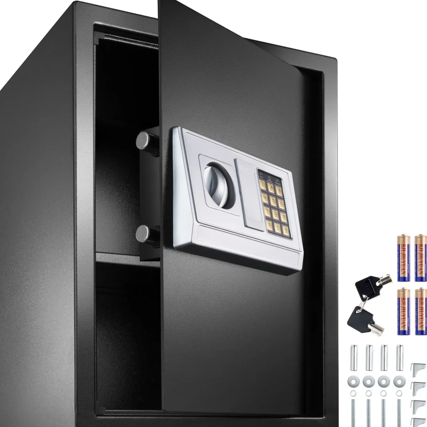 Tectake Elektronische Kluis Met Sleutel En Legplank - Zwart