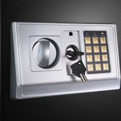 Tectake Elektronische Kluis Met Sleutel En Legplank - Zwart