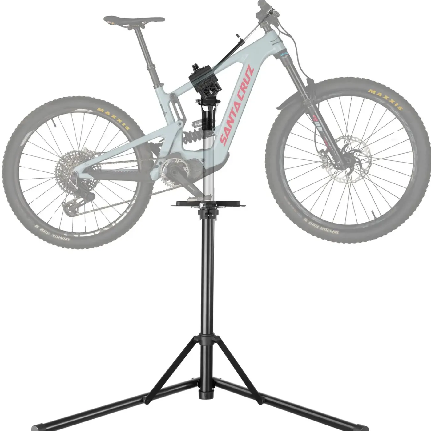 Tectake - Fietsreparatiestandaard - Grijs Zwart - Opvouwbaar - Hoogte Verstelbaar - 360° Klem