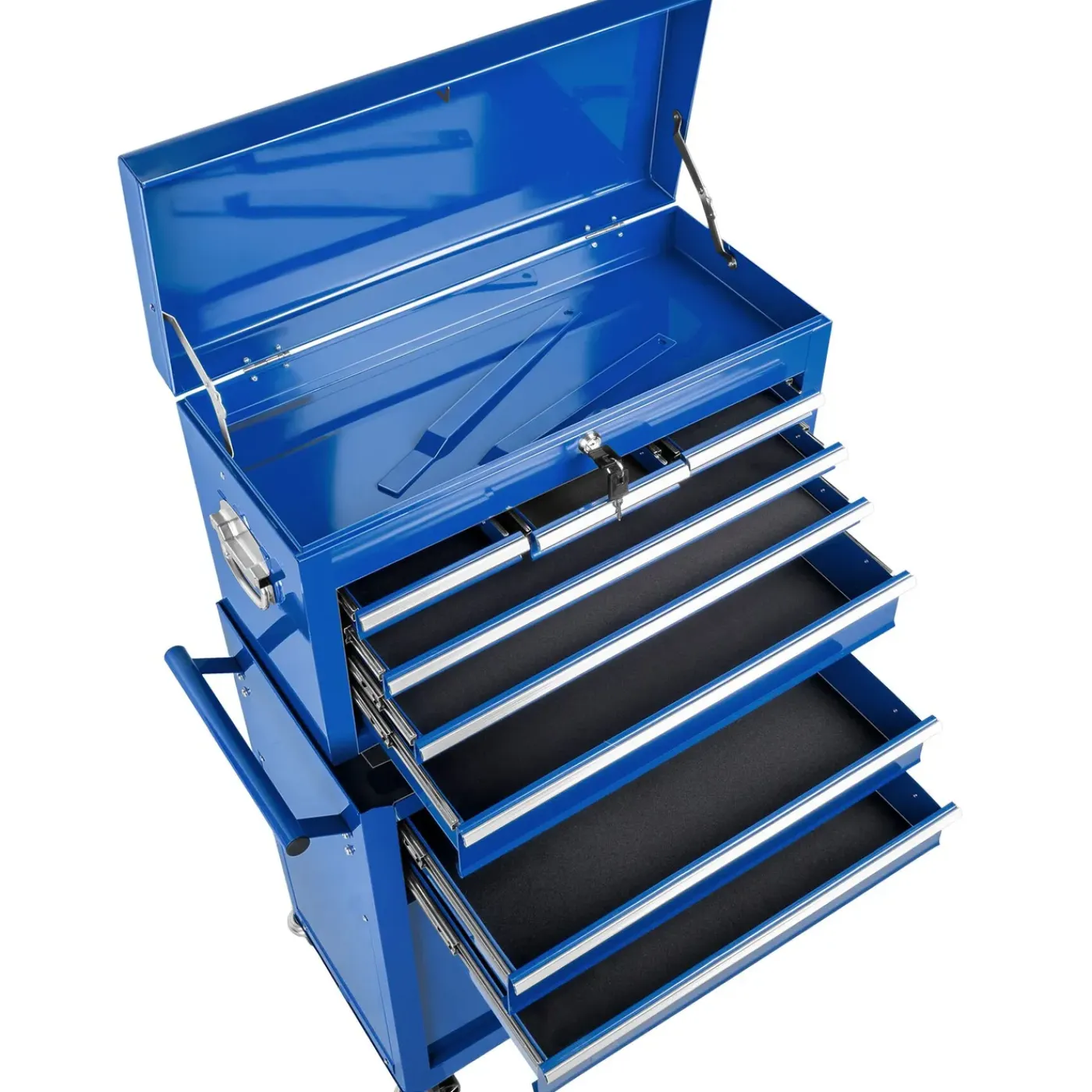 Tectake Gereedschapswagen Met 10 Vakken - Blauw