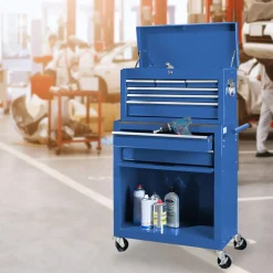 Tectake Gereedschapswagen Met 10 Vakken - Blauw