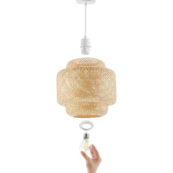 Tectake - Hanglamp Lignea Lux Van Bamboe, In Boho-stijl, 40w - Bruin