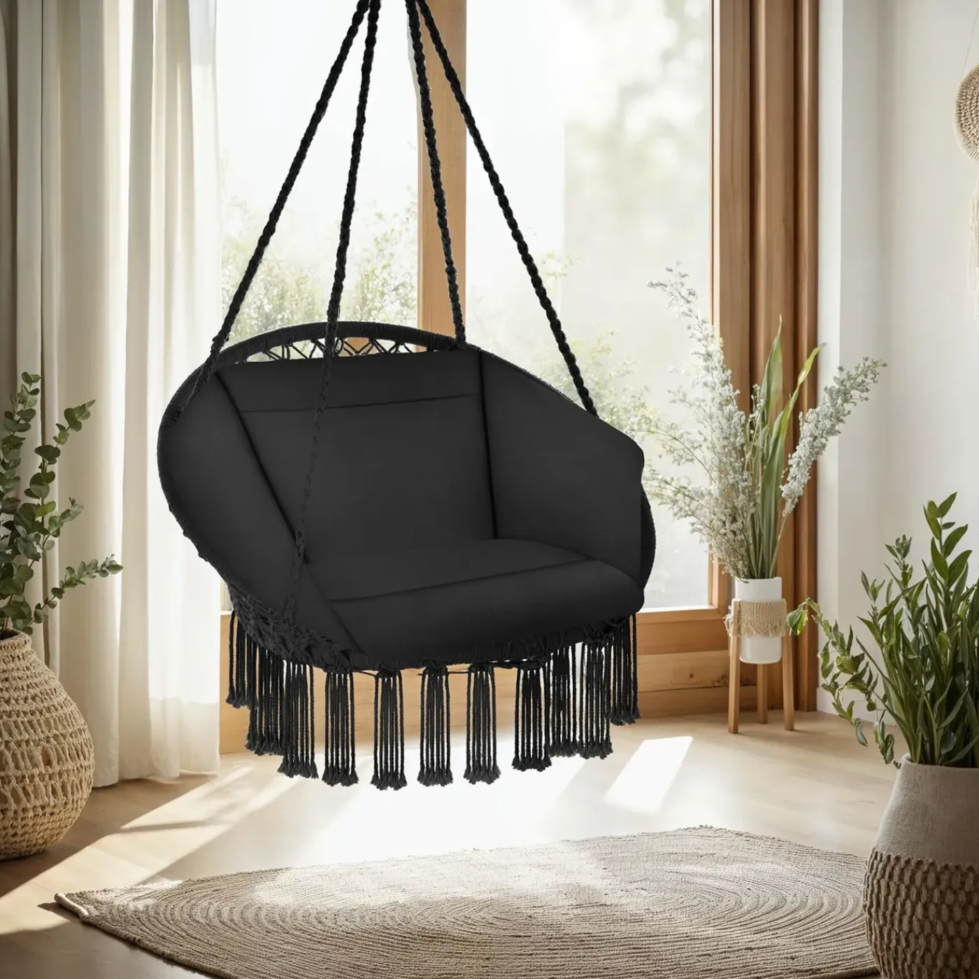 Tectake Hangstoel Grazia - Zwart