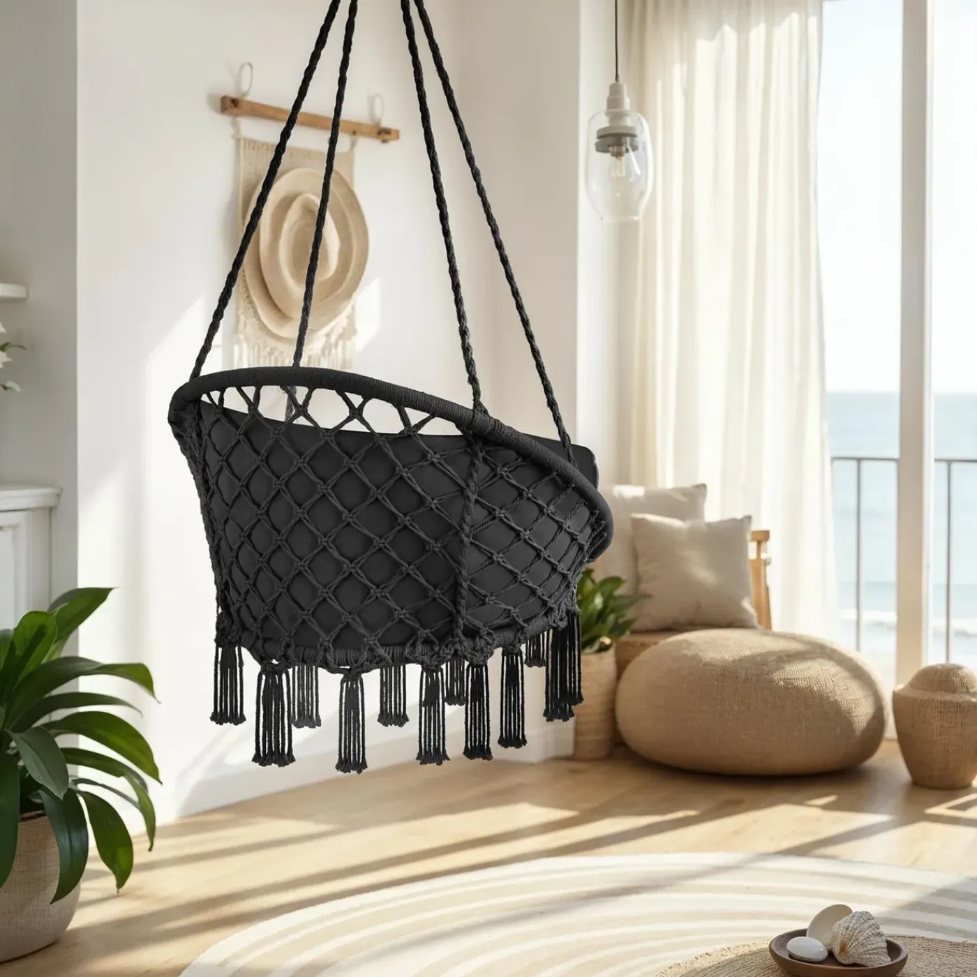 Tectake Hangstoel Grazia - Zwart