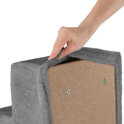 Tectake Huisdiertrap Paw Path Met Pluche Bekleding 37 X 45 X 34,5 Cm - Grijs