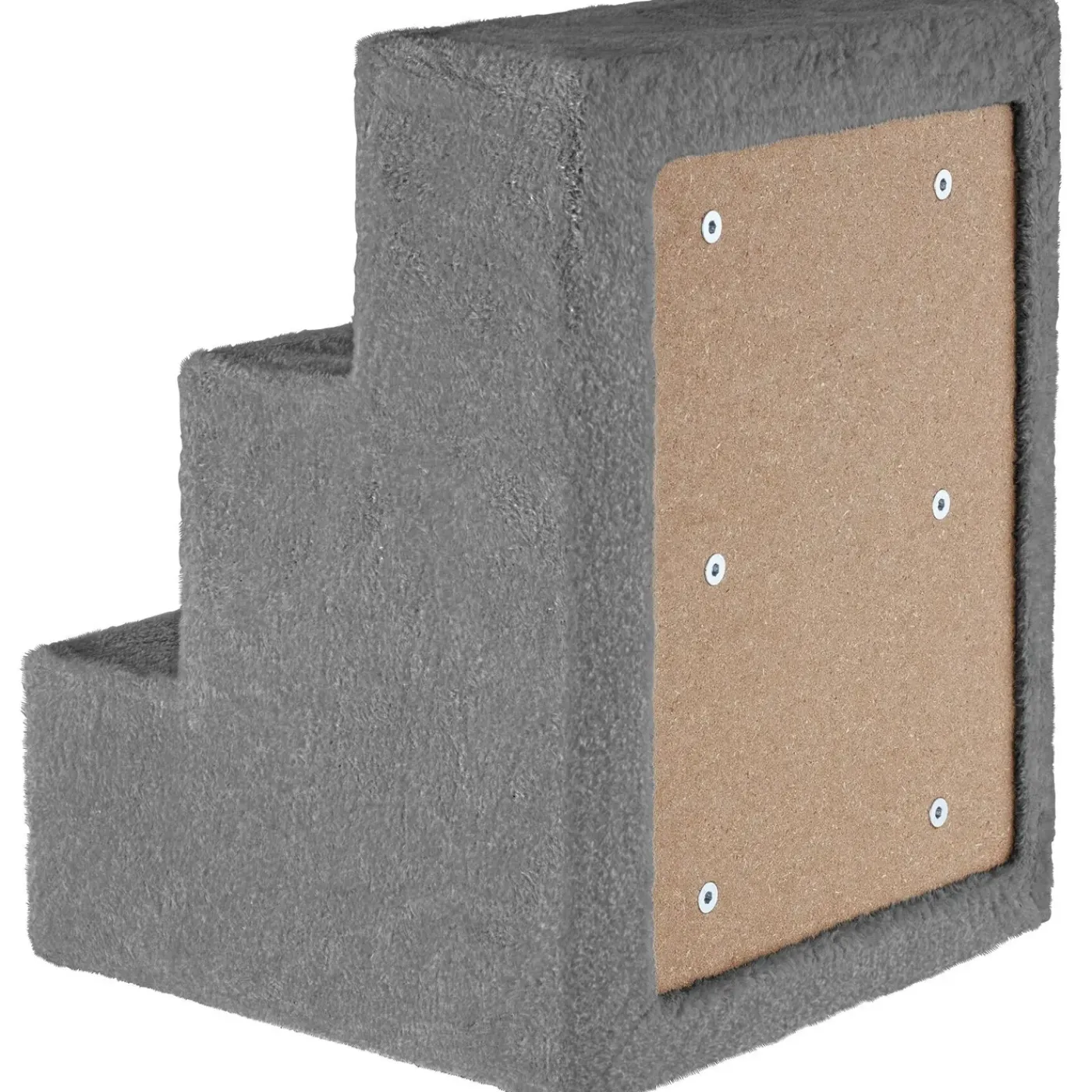 Tectake Huisdiertrap Paw Path Met Pluche Bekleding 37 X 45 X 34,5 Cm - Grijs
