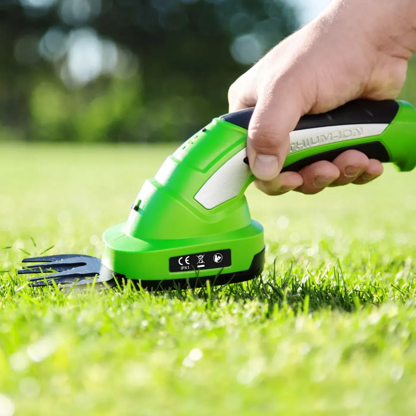 Tectake 2-in-1 Buxus- En Grasschaar Incl. Accu - Heggenschaar Met Ergonomische Telescoopsteel