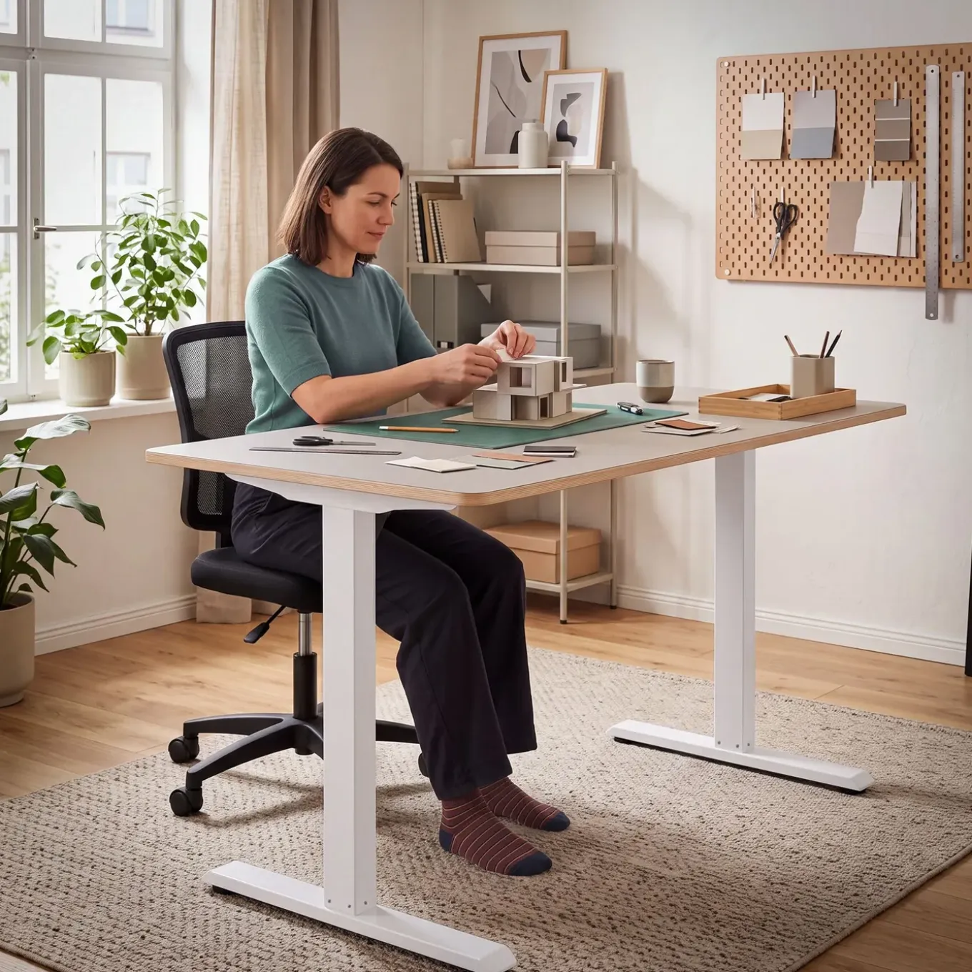 Tectake In Hoogte Verstelbaar Bureau - Elektrisch - 2 Niveaus - Wit - Geheugenfunctie