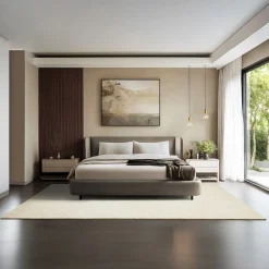 Tectake Kortpolig Vloerkleed Soft Zone, 200 X 290 Cm, Beige