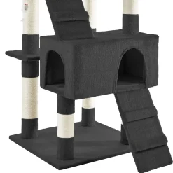Tectake Krabpaal Barney 170cm - Met 2 Kattenhuisjes - Zwart