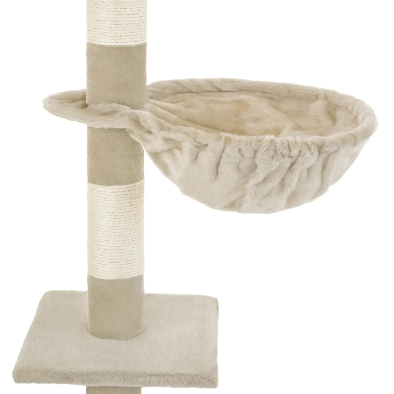 Tectake Krabpaal Dominik 144cm - Met Kattenhuisje - Beige