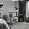 Tectake Krabpaal Marcel 141cm - Met Kattenhuisje - Grijs