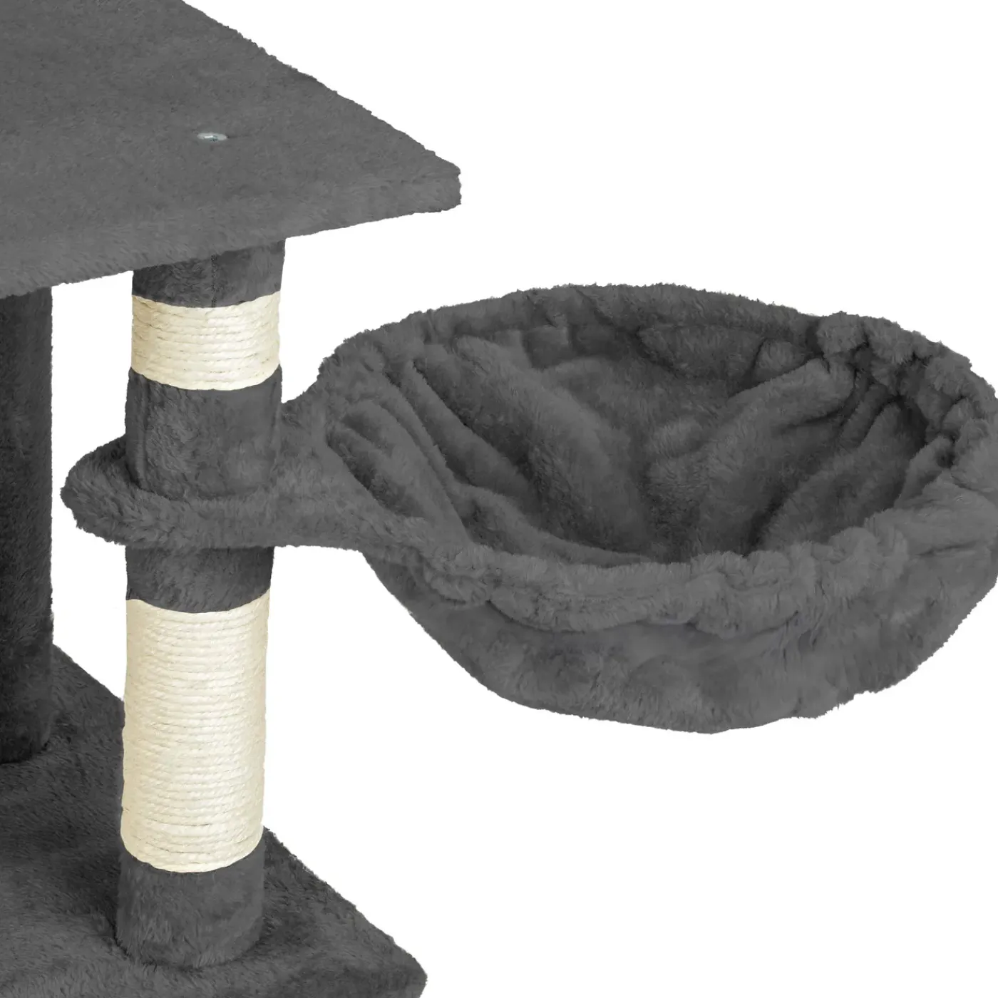Tectake Krabpaal Marcel 141cm - Met Kattenhuisje - Grijs
