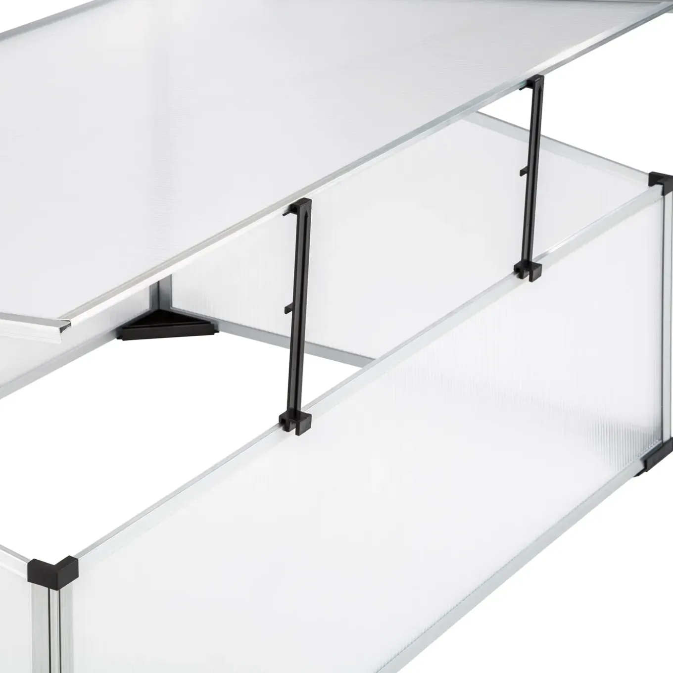 Tectake Kweekbak Van Aluminium Met Vergrendelbaar Dak - Transparant