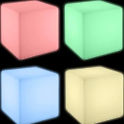 Tectake Lichtkubus Luminous Cube, Led, Met Afstandsbediening, Wit