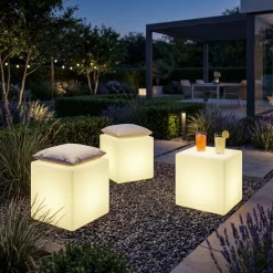 Tectake Lichtkubus Luminous Cube, Led, Met Afstandsbediening, Wit