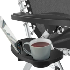 Tectake Ligstoel Cloud Ii Met Zonnekap - Opvouwbaar - Lichtgrijs