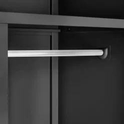 Tectake Lockerkast Met 6 Vakken En Hanggedeelte - Zwart