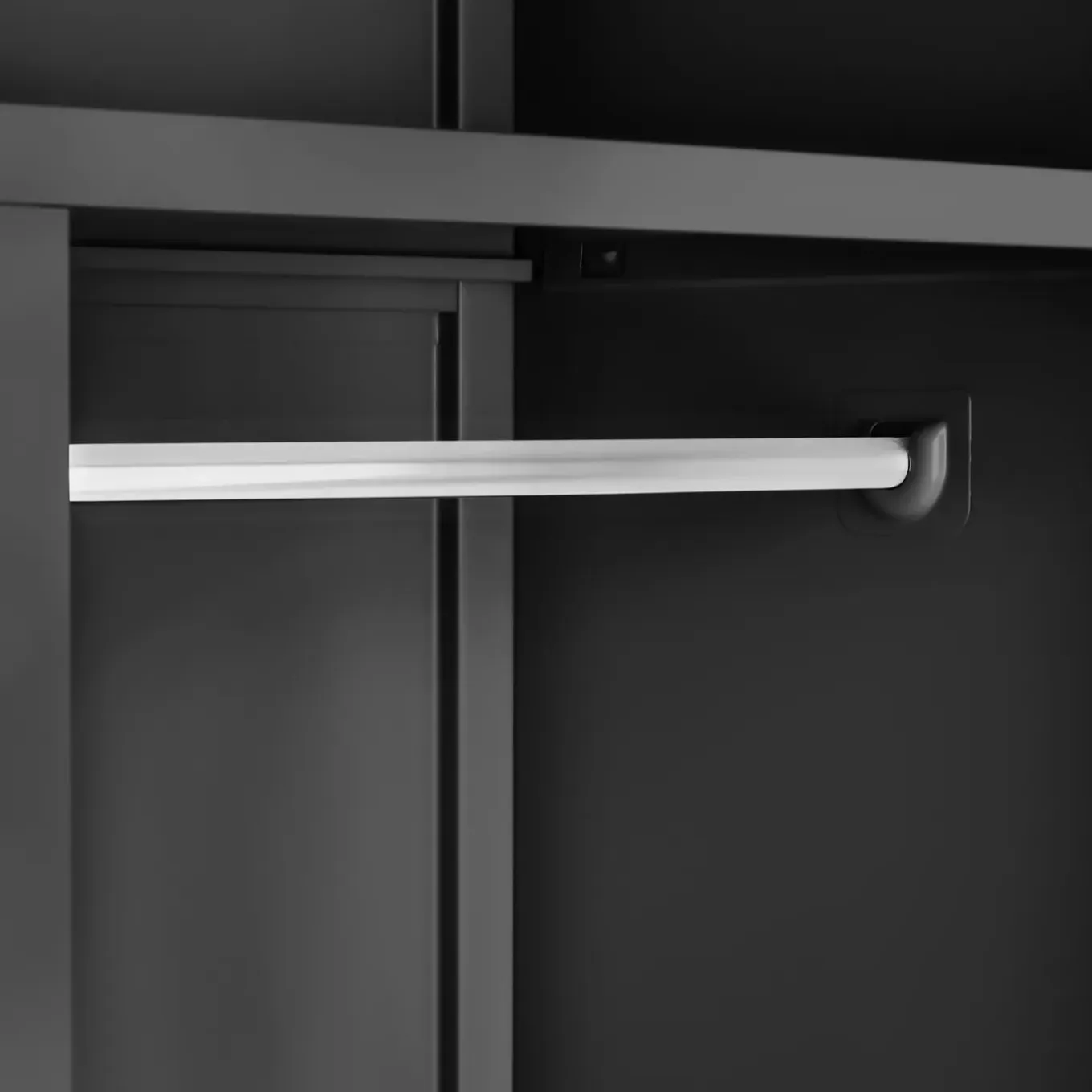 Tectake Lockerkast Met 6 Vakken En Hanggedeelte - Zwart