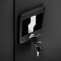Tectake Lockerkast Met 6 Vakken En Hanggedeelte - Zwart
