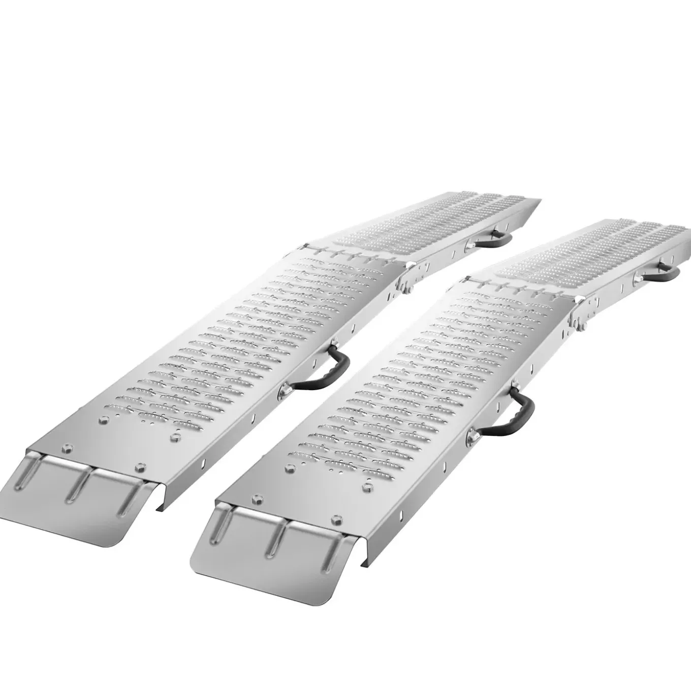 Tectake Oprijplaten - 2-delige Set - Inklapbaar - Antislip - Gegalvaniseerd Staal - Zilver