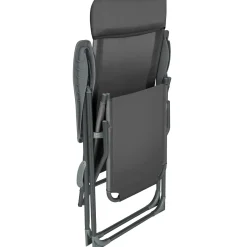 Tectake 2 Opvouwbare Aluminium Tuinstoelen Met Rug- En Voetsteun - Set Van 2 - Antraciet