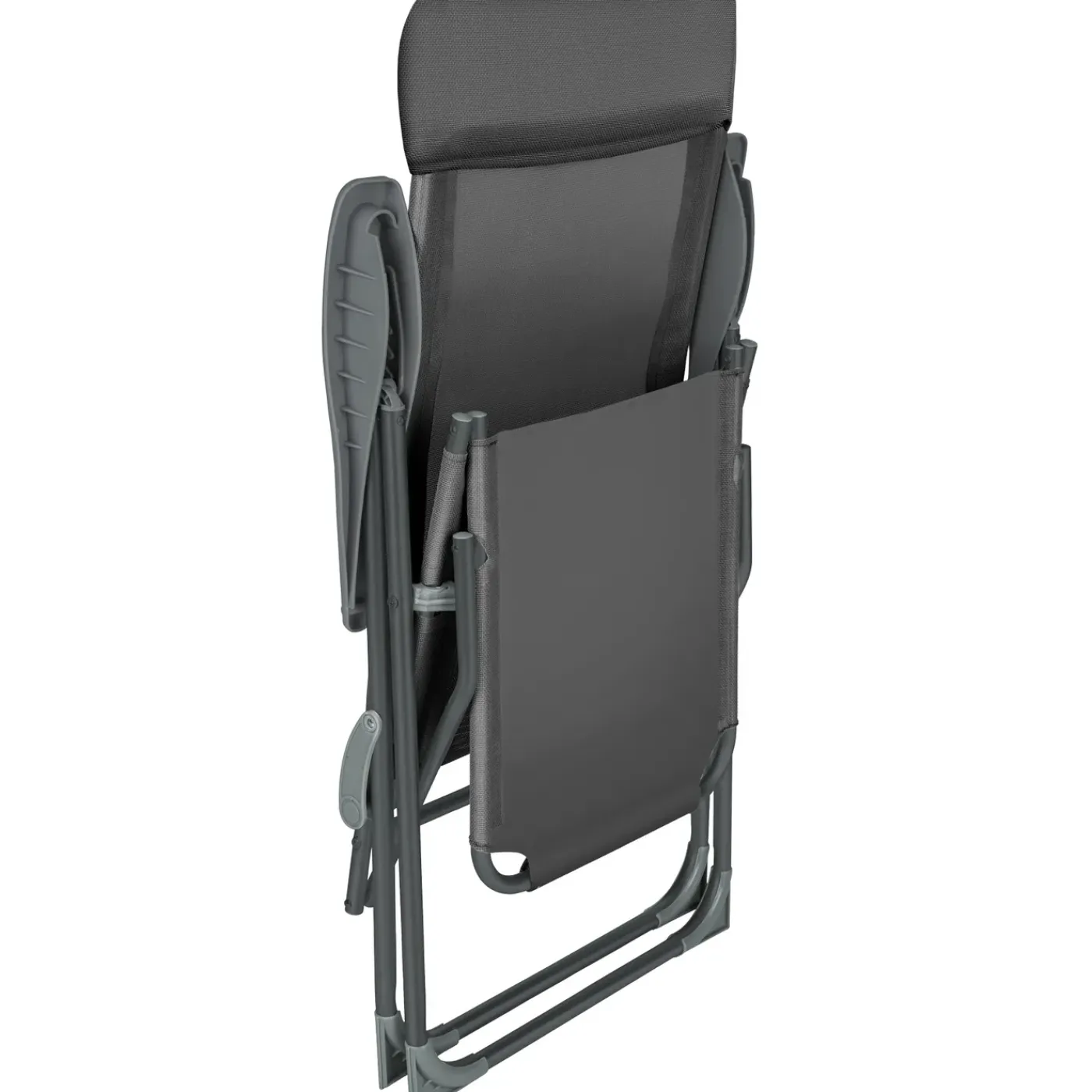 Tectake 2 Opvouwbare Aluminium Tuinstoelen Met Rug- En Voetsteun - Set Van 2 - Antraciet