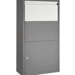 Tectake Pakketbox Fortress Met Veiligheidsklep 44 X 22 X 82 Cm - Antraciet