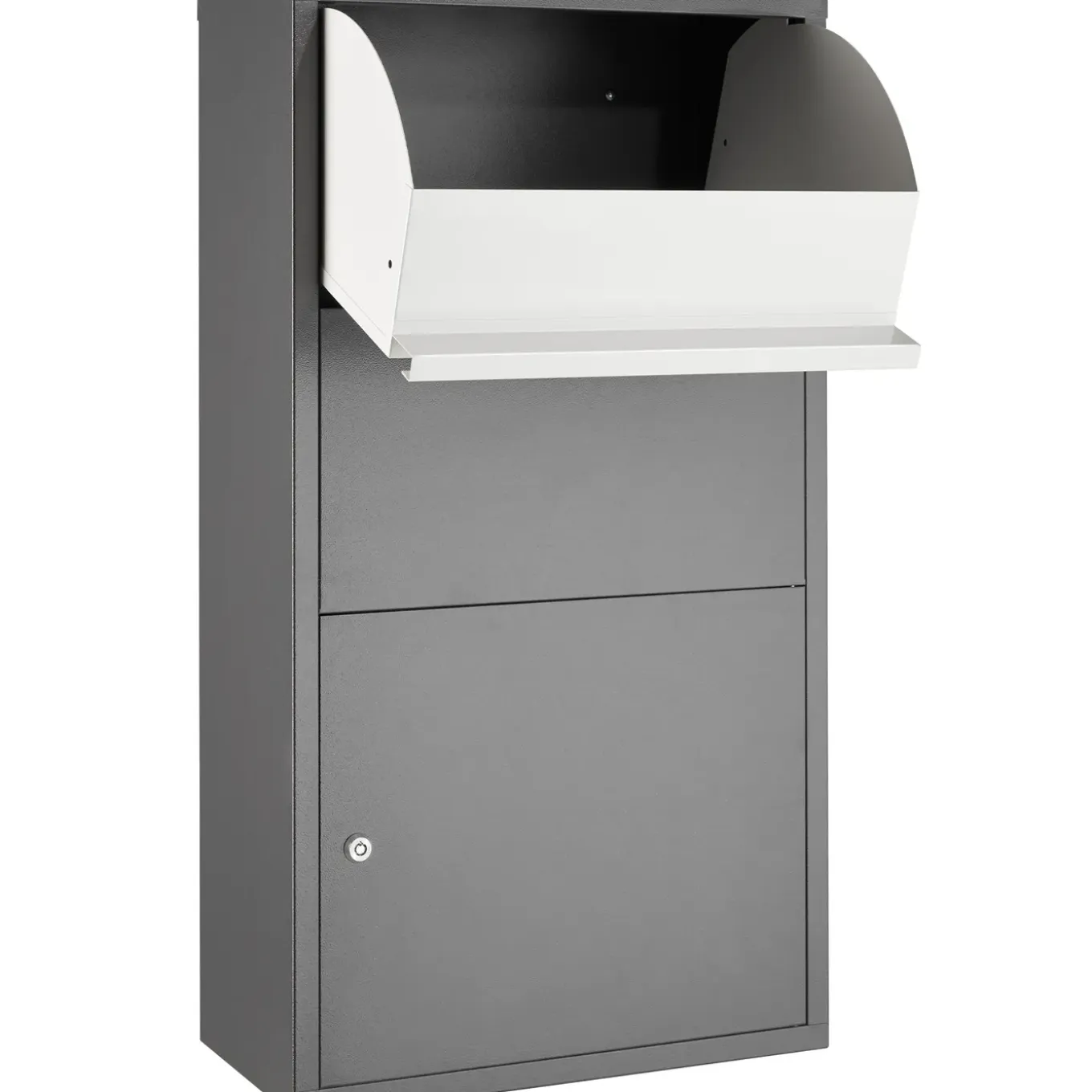 Tectake Pakketbox Fortress Met Veiligheidsklep 44 X 22 X 82 Cm - Antraciet