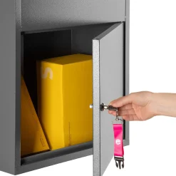 Tectake Pakketbox Fortress Met Veiligheidsklep 44 X 22 X 82 Cm - Antraciet